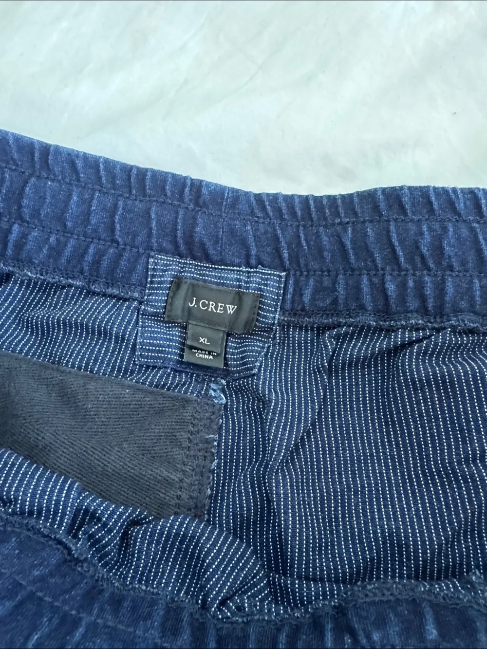 J. Crew Navy Pinstriped Drawstring Indigo Joggers